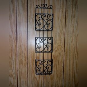 Vintage Kitchen Black Metal Wall Art Letter Bill Holder